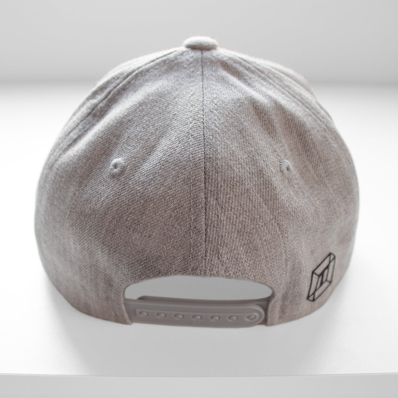 TWO CORRALS Hat, Premium Snapback Heather Gray Hat Back View