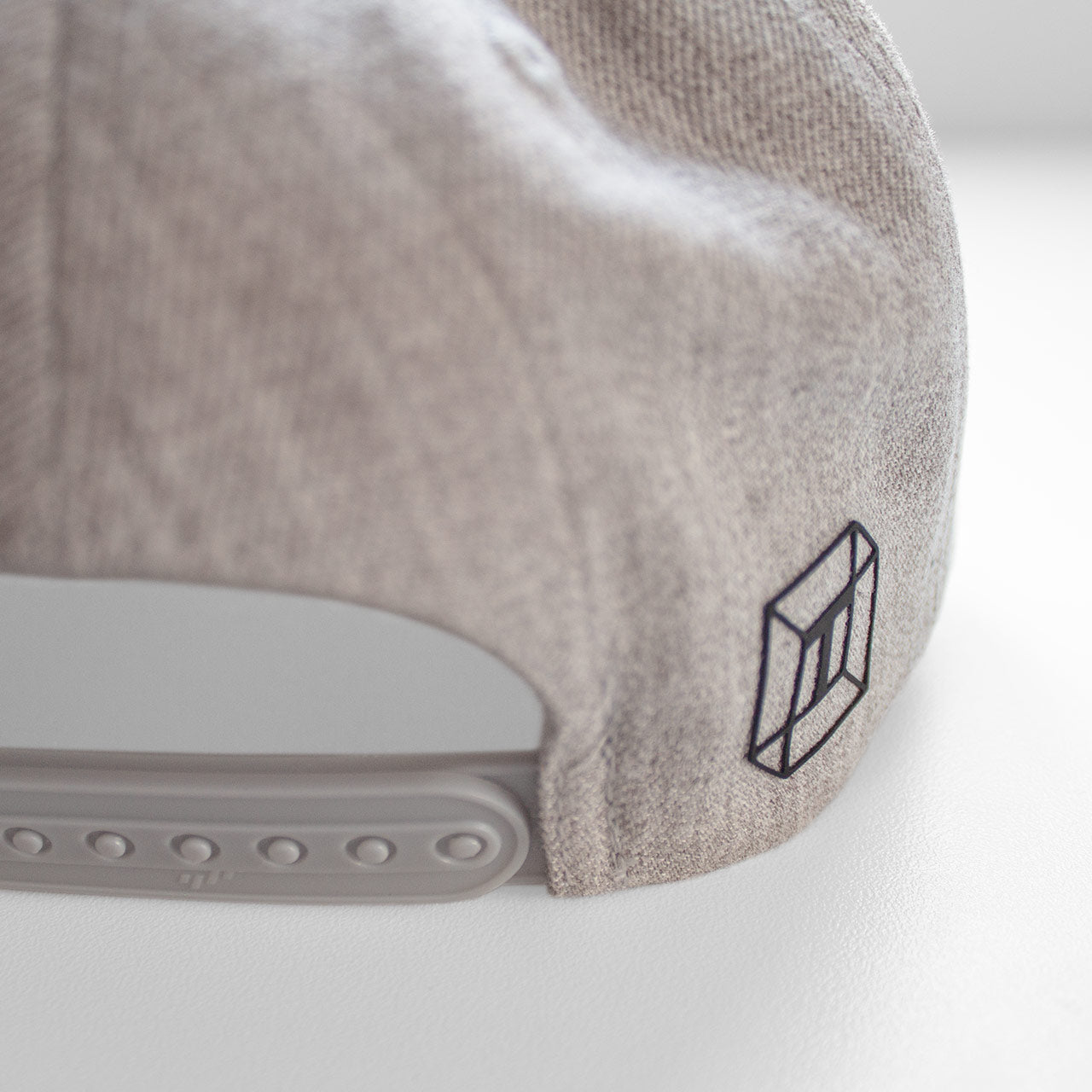 TWO CORRALS Hat, Premium Snapback Heather Gray Hat Back View