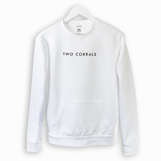 White Sweatshirt with Pocket from TWO CORRALS Lifestyle Brand