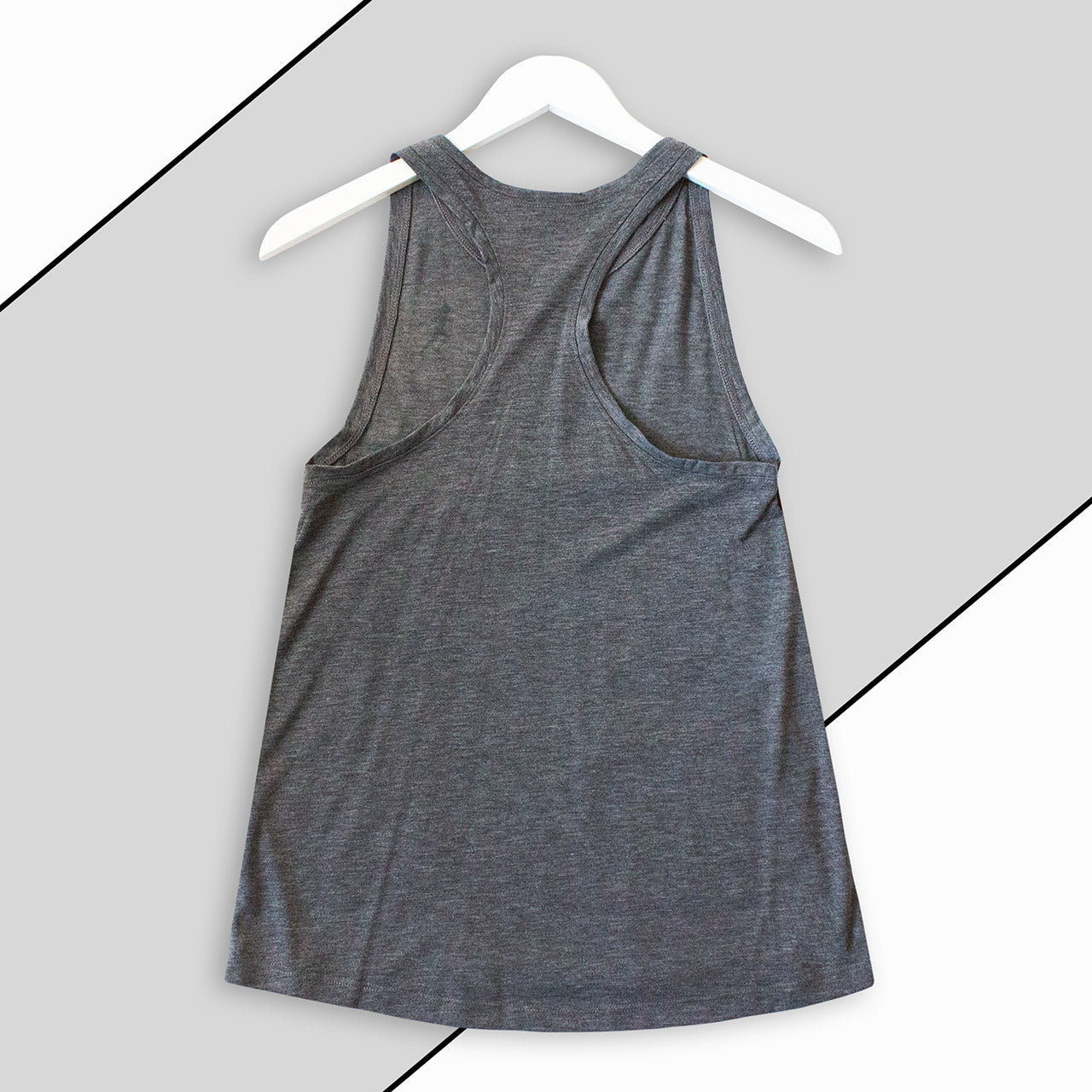 TWO CORRALS Lady Running Performance Tank Top (back) Dark Gray, Women's Running Tank Top