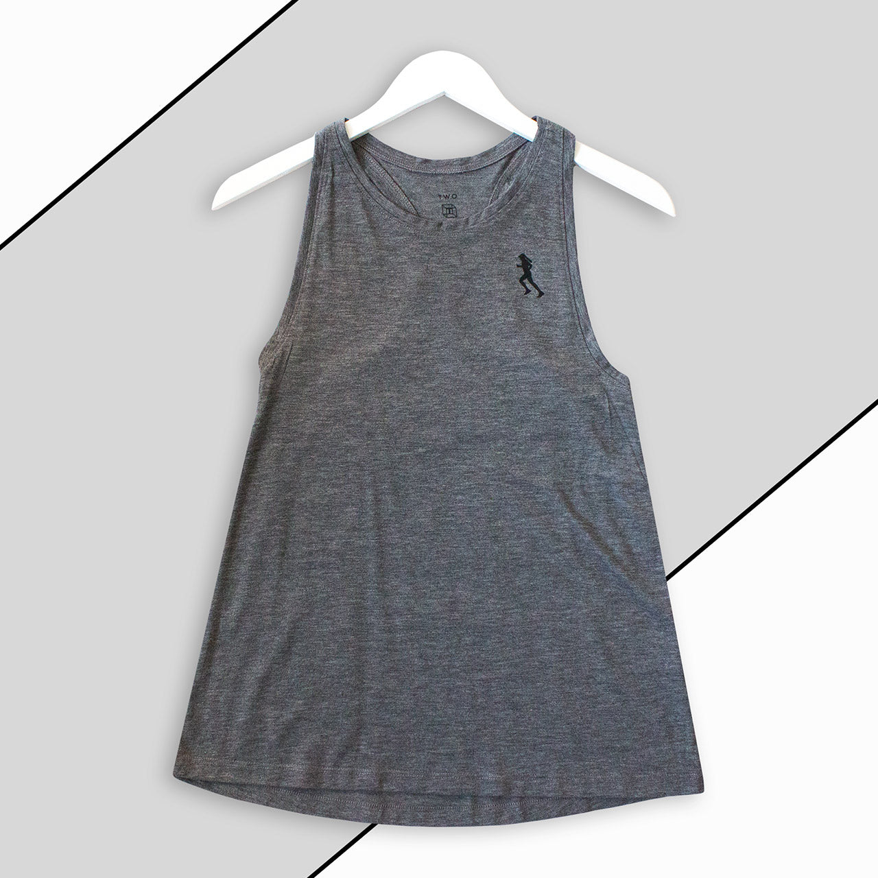 TWO CORRALS Lady Running Performance Tank Top Dark Gray, Women's Running Tank Top