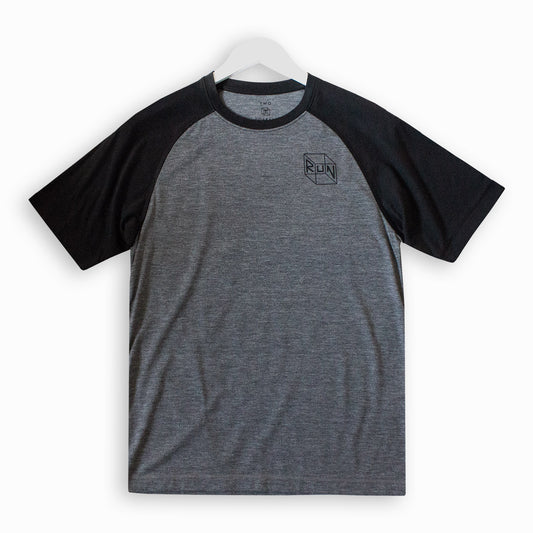 TWO CORRALS RUN Performance Raglan Tee, Men's Running T-shirt