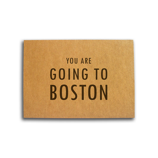 You Are Going To Boston motivational card for runners from TWO CORRALS Lifestyle Running Brand, minimalistic greeting card for marathon runner's birthday, or for any occasion marathon qualifer card